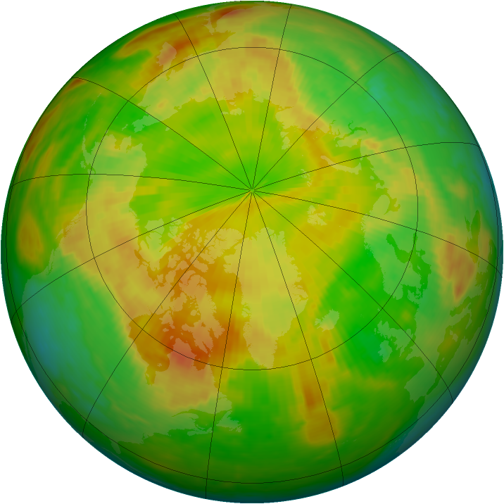 Arctic ozone map for 18 May 1992